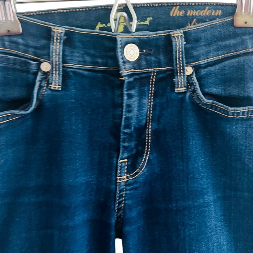 7 For All Mankind Skinny Dark Blue Jeans - Picture 2 of 6